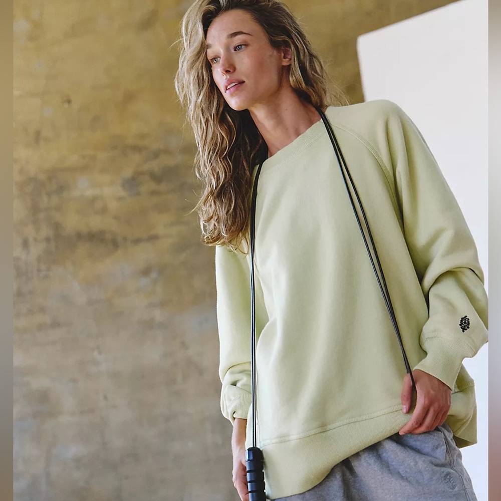 Free People FP Movement A Cut Above Crew - Medium Green - NWOT $128